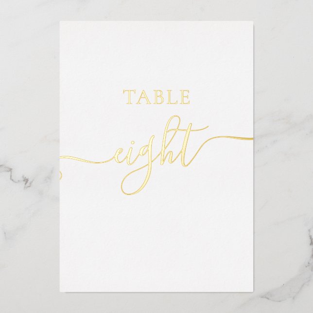 Chic elegant Gold chart wedding table number (Front)