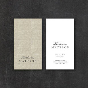 Chic + Elegant Linen Professional Business Card