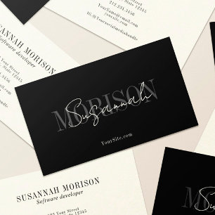 Chic Elegant Luxe Calligraphy Professional Business Card