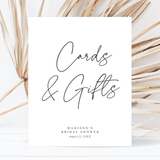Chic Elegant Minimal Bridal Shower Cards Gift Sign (Creator Uploaded)