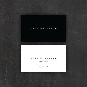Chic Elegant Minimalist Black & White Business Card