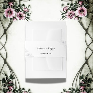 Chic & Elegant Minimalist Modern Floral Wedding   Invitation Belly Band