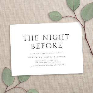 Chic Elegant Minimalist Wedding Rehearsal Dinner Invitation