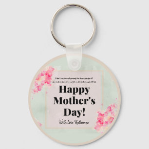 Chic Elegant Modern Floral Happy Mother's Day  Key Ring