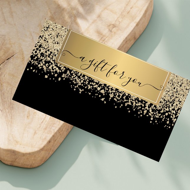 Chic Elegant Modern, Gold Diamonds Black Discount Card (Creator Uploaded)