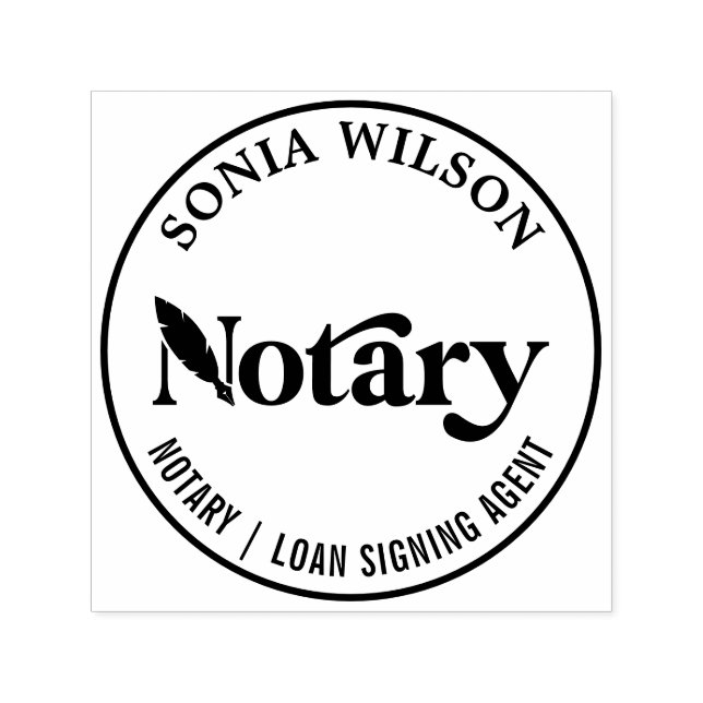 Chic Elegant Modern Notary Public Loan Signing  Self-inking Stamp (Design)