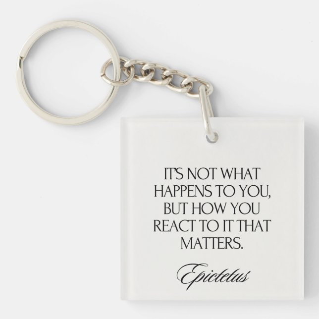 Chic Elegant Modern Simple Stoic Wisdom  Key Ring (Front)