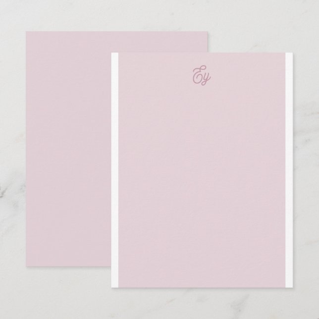 Chic Elegant Pale Lavender White Violet Monogram Card (Front/Back)