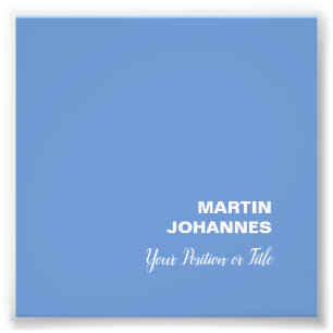 Chic Elegant Plain Stylish Blue Minimalist Photo Print