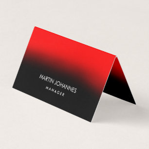 Chic Elegant Plain Stylish Red Black Business Card