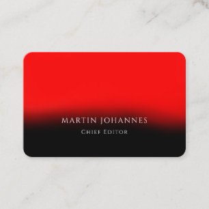 Chic Elegant Plain Stylish Red Black Business Card