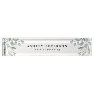 Chic Elegant Pretty floral Nameplate