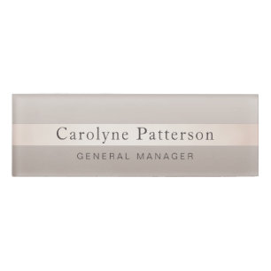 Chic Elegant Professional Shiny Minimalist Name Tag