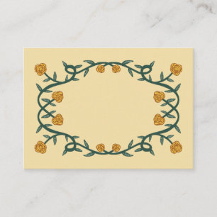 Chic Elegant Rose Frame Botanical Floral GreenGold Place Card