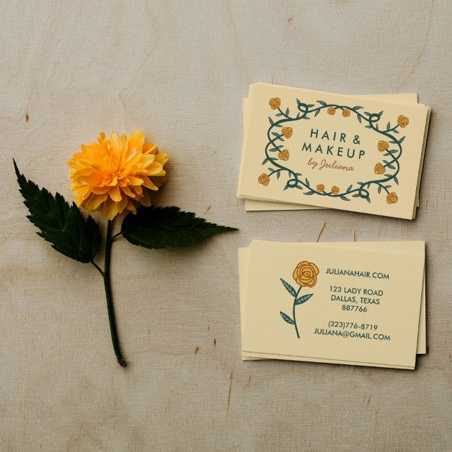 Chic Elegant Rose Frame Feminine Floral Chic Business Card (Creator Uploaded)