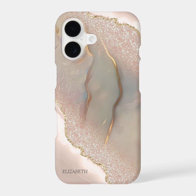 Chic Elegant Rose Gold Glitter Opal (Back)