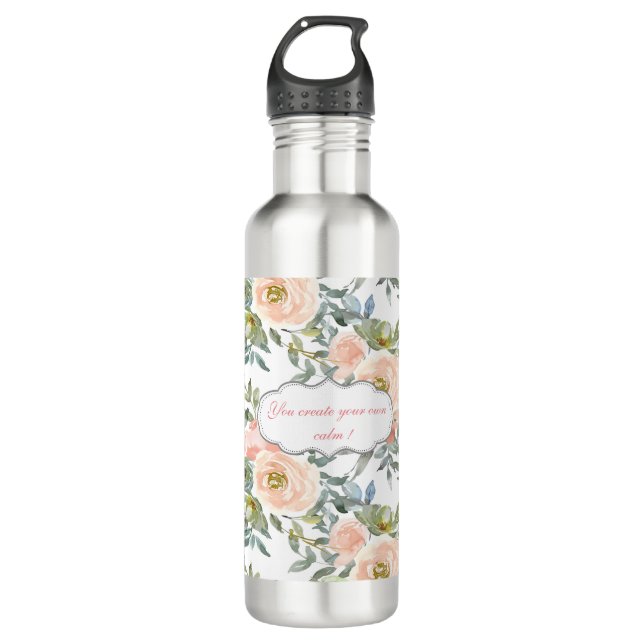 Chic Elegant Roses,Motivational Message  710 Ml Water Bottle (Front)