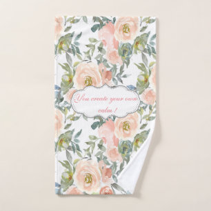 Chic Elegant Roses,Motivational Message Bath Towel Set