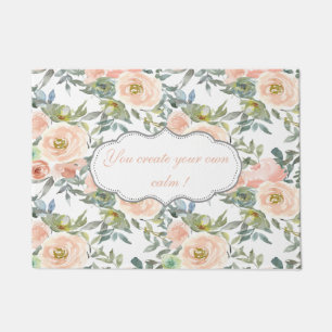 Chic Elegant  Roses,Motivational Message  Doormat