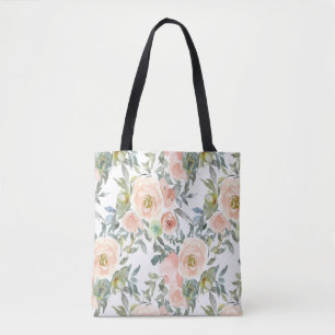 Chic Elegant Roses,Motivational Message Tote Bag