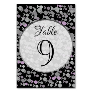 Chic Elegant Silver and Black Ocean Fish Wedding Table Number