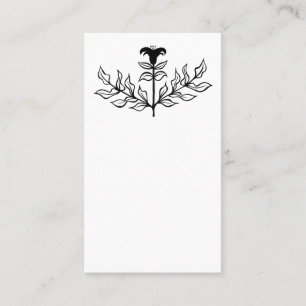 Chic Elegant Simple Black & White Lily Line Art  Place Card