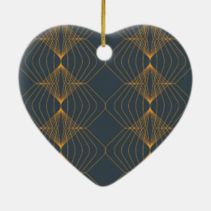 Chic, elegant, simple geometric graphic pattern ceramic ornament