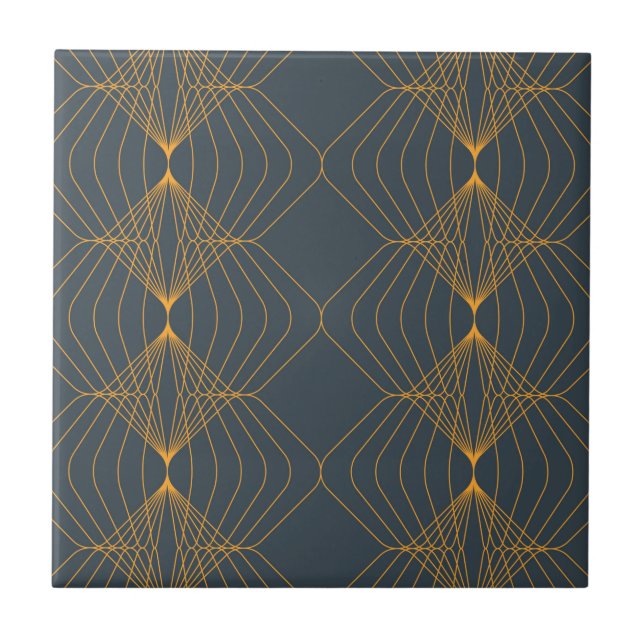 Chic, elegant, simple geometric graphic pattern ceramic tile (Front)