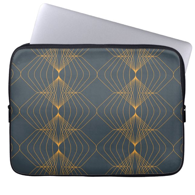Chic, elegant, simple geometric graphic pattern laptop sleeve (Front)