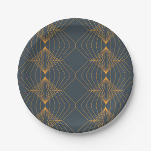Chic, elegant, simple geometric graphic pattern paper plate