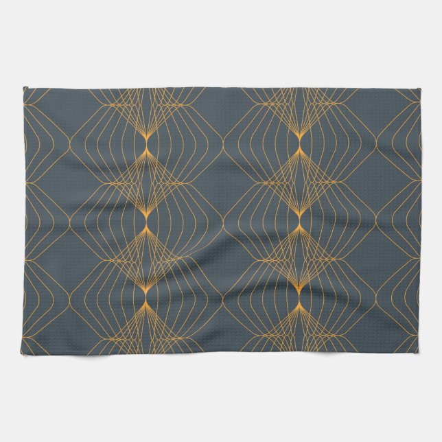 Chic, elegant, simple geometric graphic pattern tea towel (Horizontal)