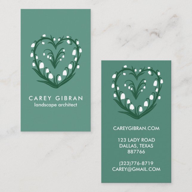 Chic Elegant Snowdrop Lily Line Drawing CUSTOM  Business Card (Front/Back)