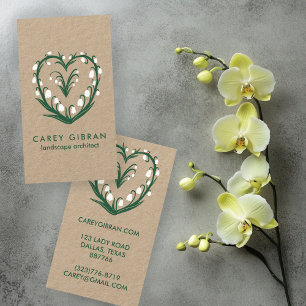 Chic Elegant Snowdrop Lily Line Drawing CUSTOM Business Card