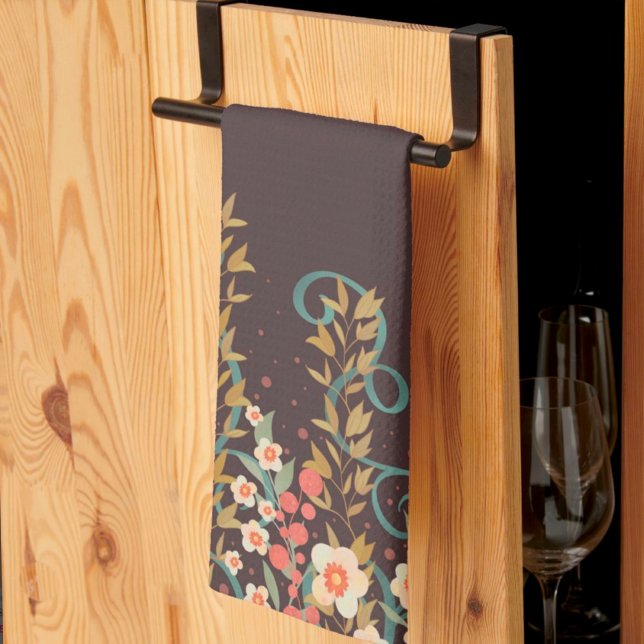 Chic Elegant Stylish Pretty Floral Pattern  Tea Towel (Creator Uploaded)