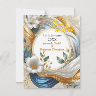 Chic Elegant Swirls in Gold, Silver, Blue, Yellow  Announcement