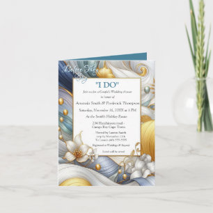 Chic Elegant Swirls in Gold, Silver, Blue, Yellow  Invitation