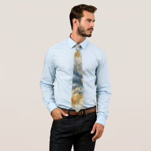 Chic Elegant Swirls in Gold, Silver, Blue, Yellow  Tie