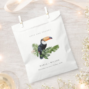 Chic Elegant Tropical Rainforest Toucan Wedding Favour Bag