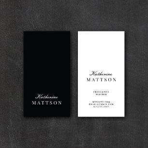 Chic Elegant Typography Black + White Business Card