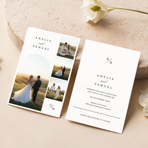Chic Elegant Typography Photo Collage Invitation