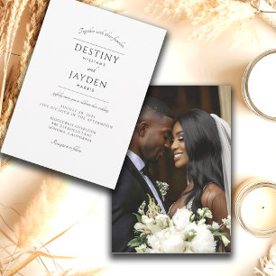 Chic Elegant Typography Photo Wedding  Invitation