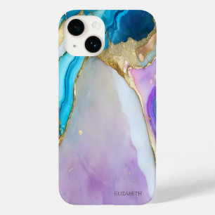 Chic Elegant Violet Blue Marble    Case-Mate iPhone 14 Case