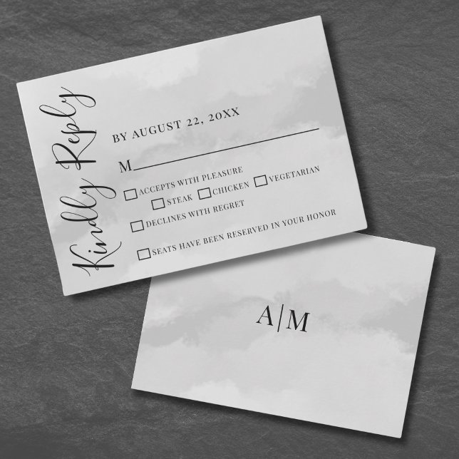 Chic Elegant Watercolor Wedding RSVP Response Card (Chic Elegant Watercolor Wedding RSVP Response Card)