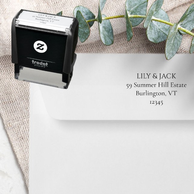 Chic Elegant Wedding Address Label Self-inking Stamp (Creator Uploaded)