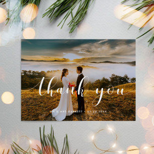Chic & Elegant wedding photo thank you card