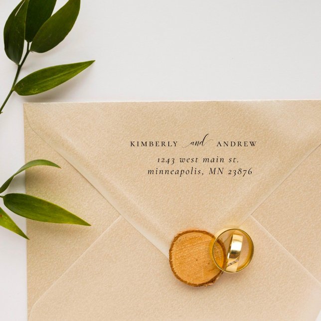 Chic Elegant Wedding Return Address Stylish Self-inking Stamp (Creator Uploaded)