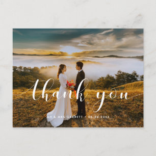 Chic & elegant wedding thank you postcard