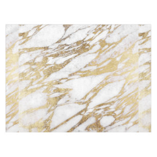 Chic Elegant White and Gold Marble Pattern Tablecloth