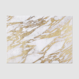 Chic Elegant White and Gold Marble Pattern Tissue Paper