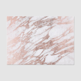 Chic Elegant White and Rose Gold Marble Pattern Tissue Paper